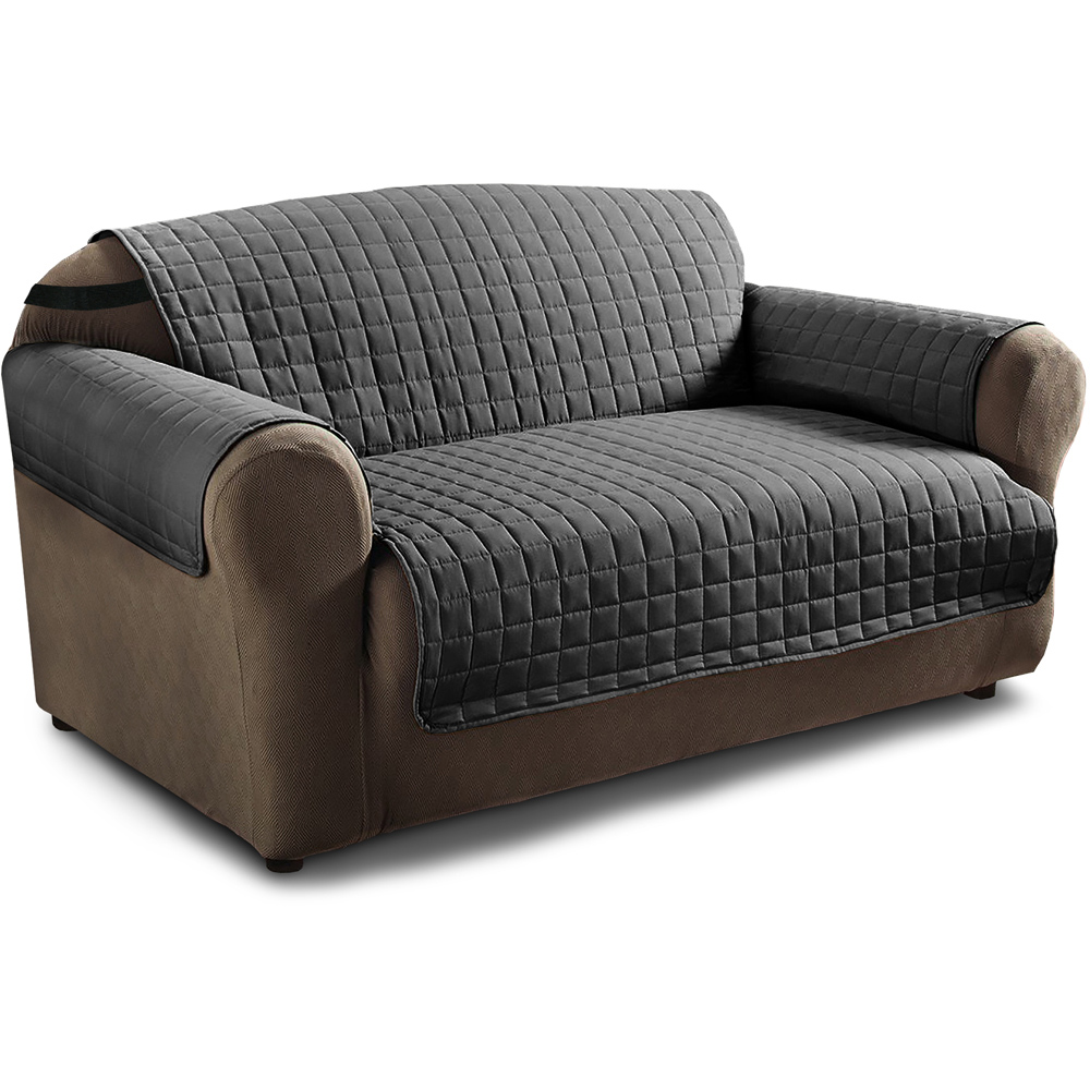 Homerepublic 2 Seater Charcoal Microfibre Water-Repellent Sofa Protector Image 1