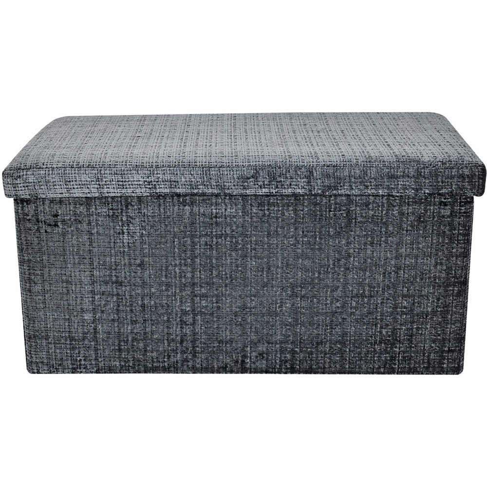 Chenille Storage Trunk Anthracite Image 3