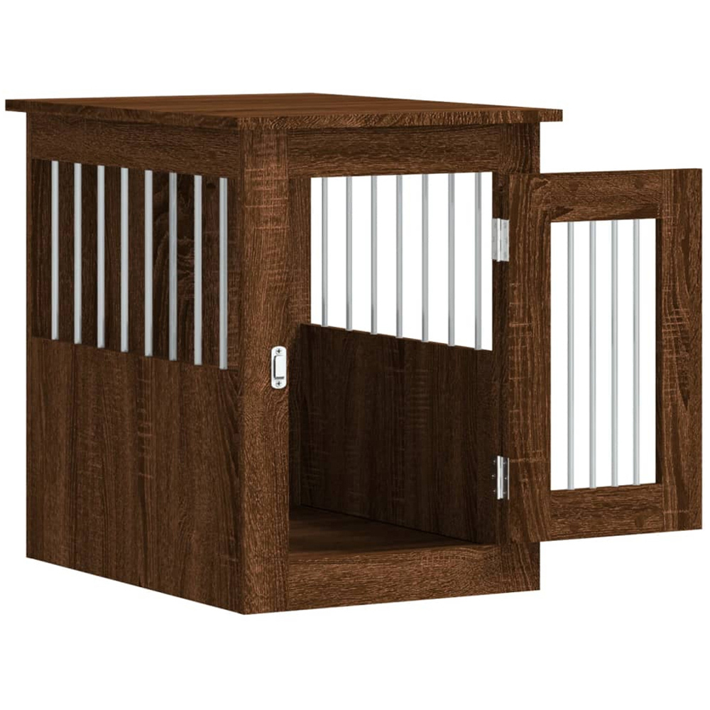 vidaXL Brown Oak Processed Wood Dog Crate Furniture 45 x 62 x 59cm Image 5