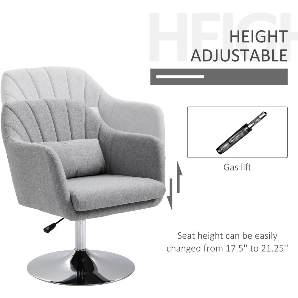 Portland Grey Height Adjustable Vanity Swivel Armchair Image 4