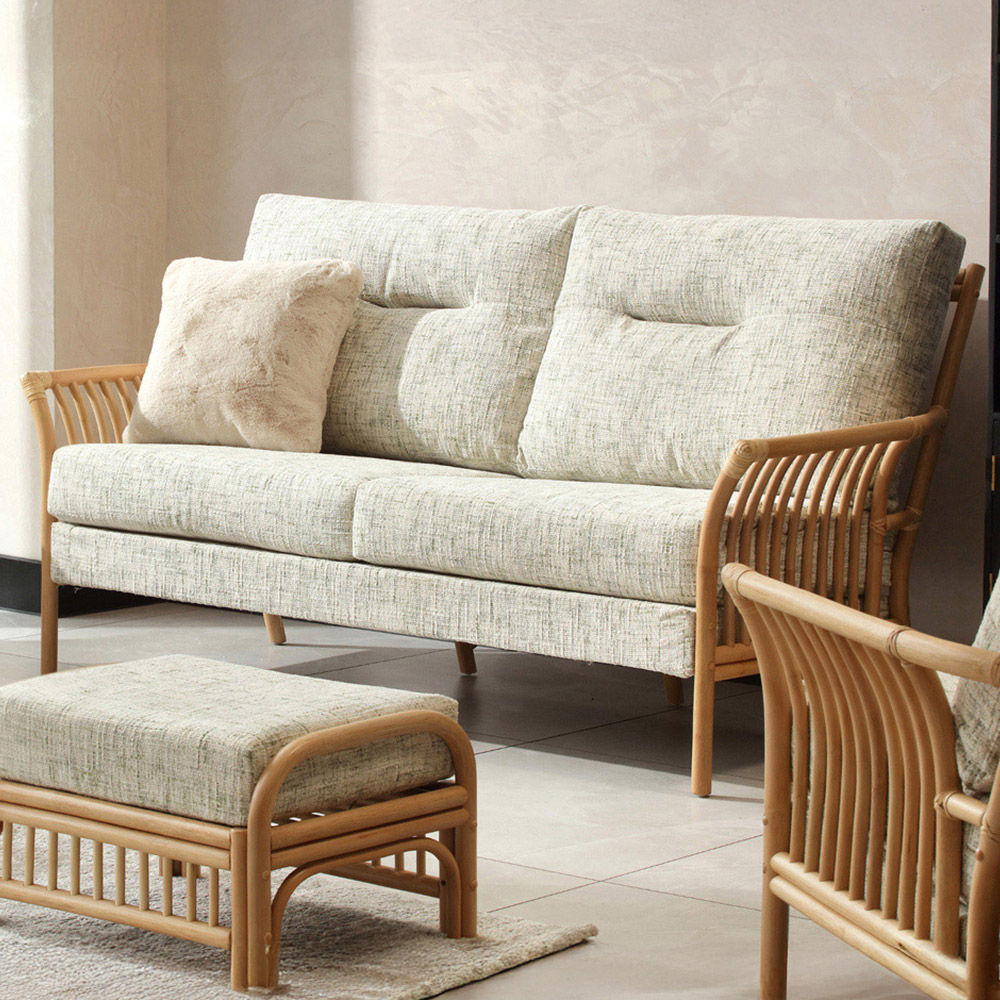 Desser Solo 3 Seater Natural Rattan Apple Crumble Sofa Image 1