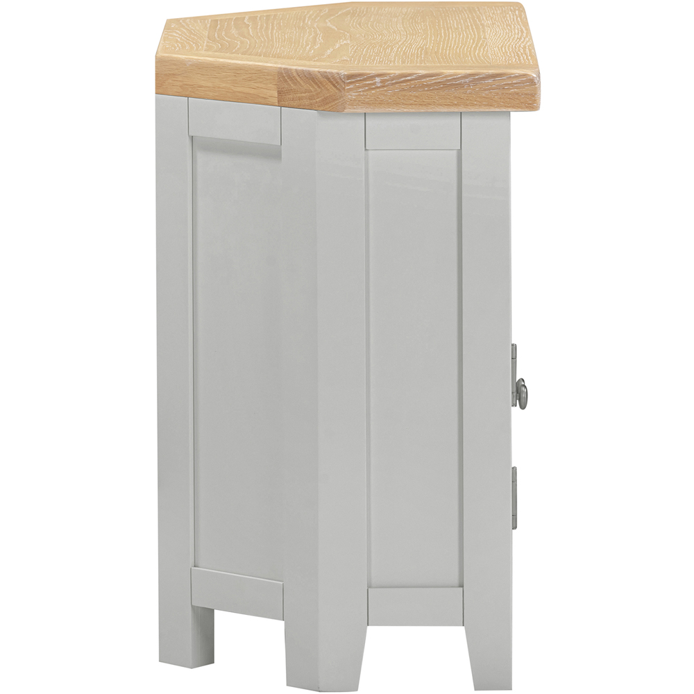 Seconique Windsor 2 Door Pebble Grey and Oak Corner TV Unit Image 6