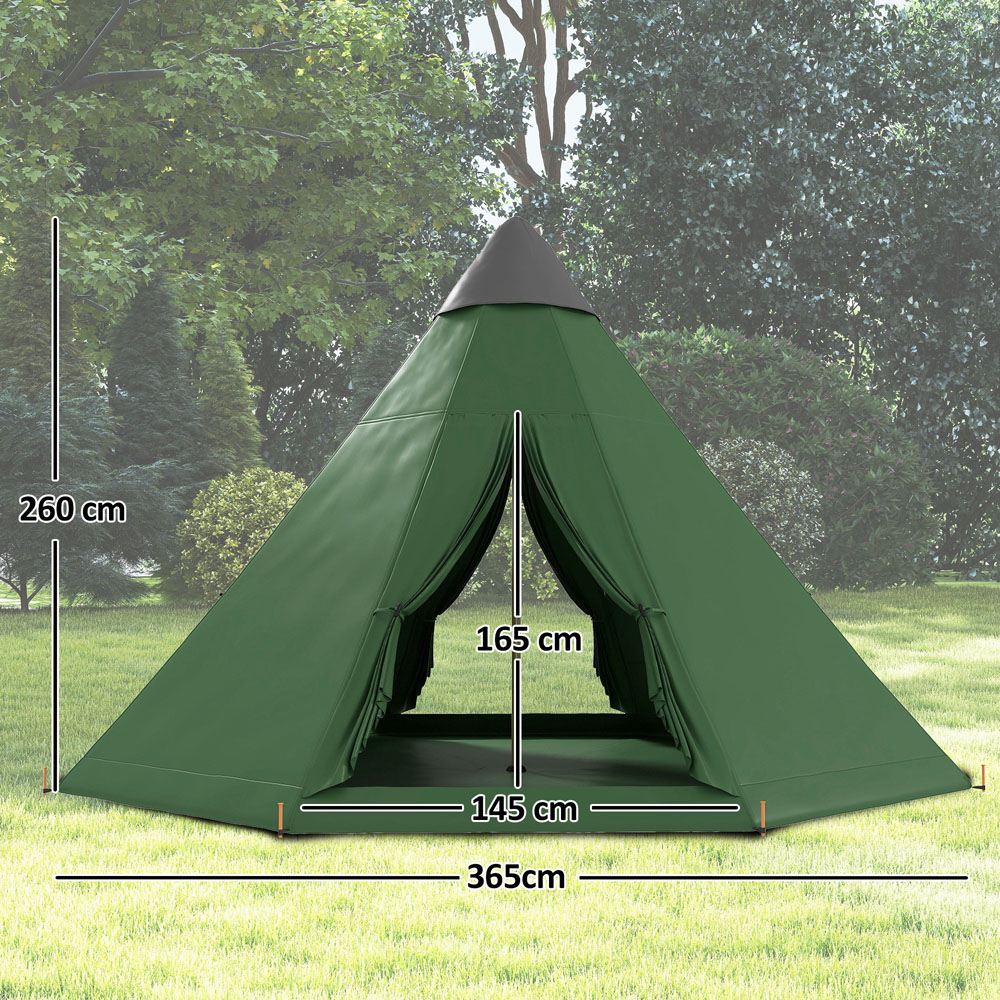 Outsunny 6-7 Person Camping Tent Green Image 3
