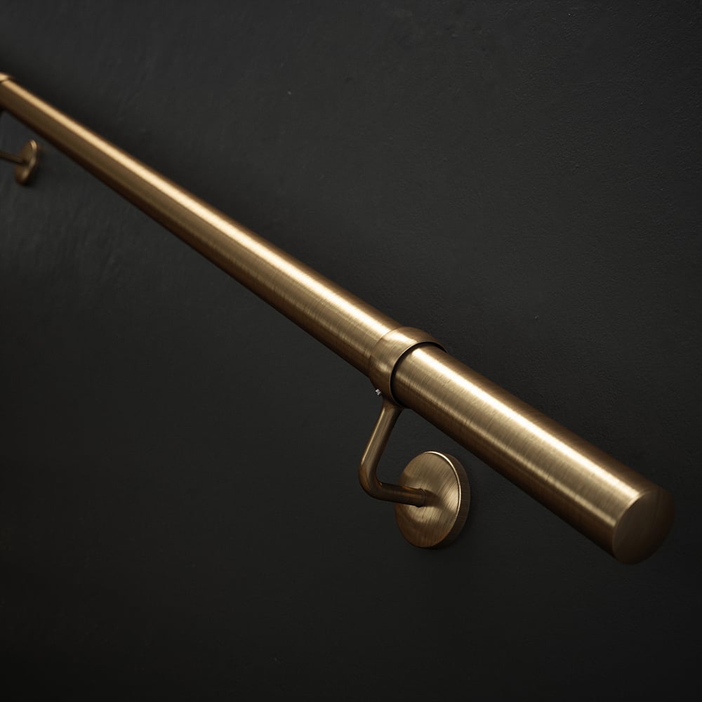 Rothley Stainless Steel Antique Brass Stair Hand Rail Kit 3.6m Image 8