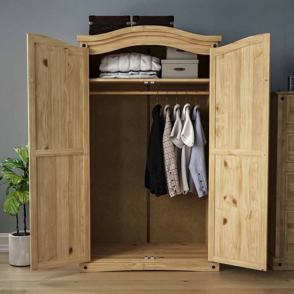 Vida Designs Corona 2 Door Natural Wardrobe Image 5