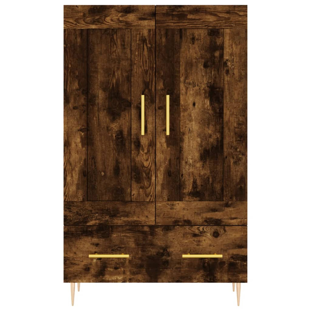 vidaXL 2 Door Single Drawer Smoked Oak Highboard Image 5