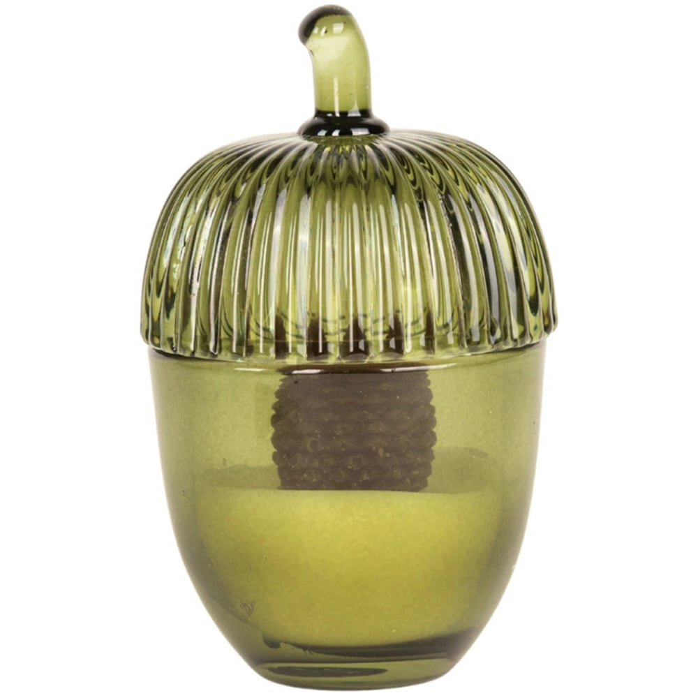 Garden Mile Green Acorn Decorative Candle Image 1