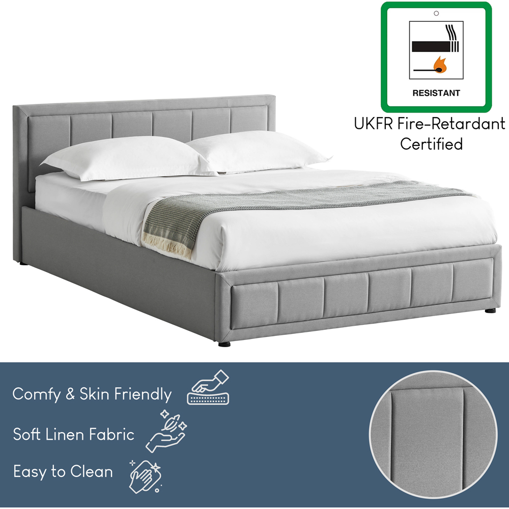 Vida Designs Vanita King Size Light Grey Ottoman Bed Image 7