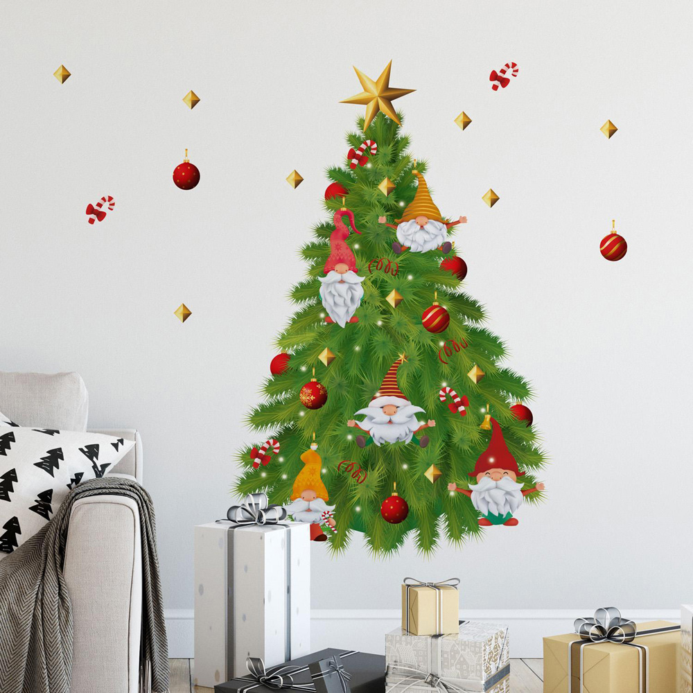 Walplus Merry Christmas Gnomes and Tree Self Adhesive Wall Stickers 3 Piece Image 2