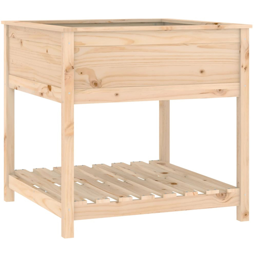 vidaXL Single Shelf Brown Solid Pine Wood Garden Planter 81 x 82.5 x 82.5cm Image 1