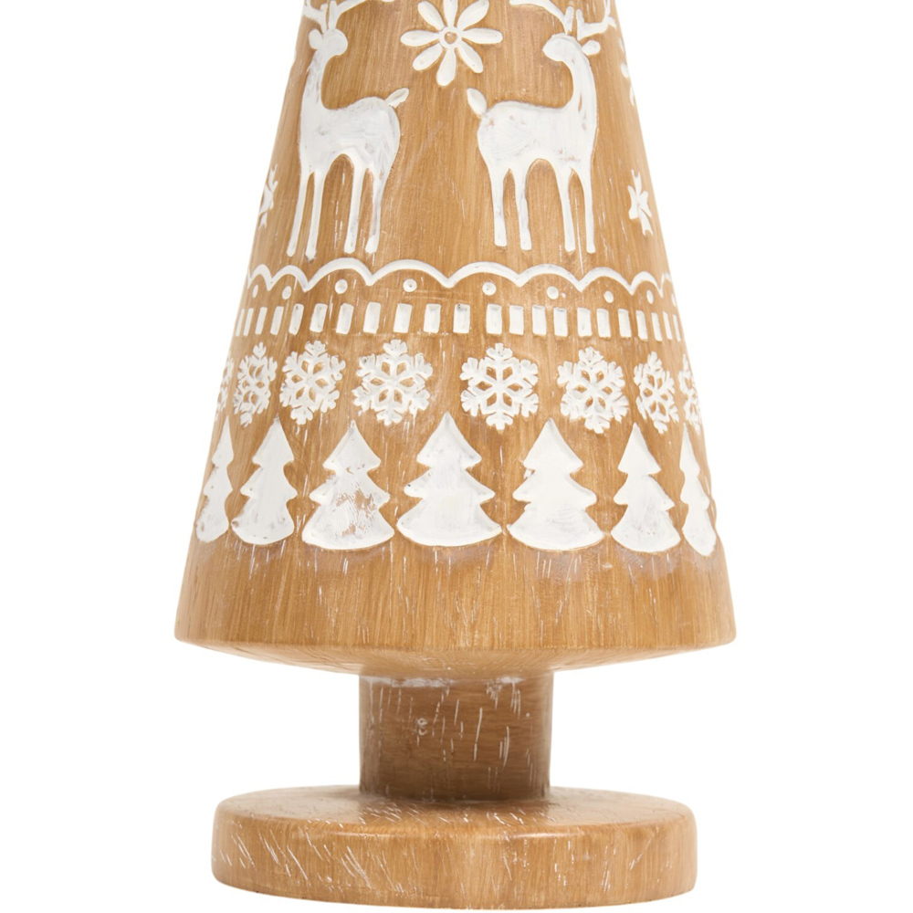 Scandi Wood Effect Tree Decoration Natural Image 4