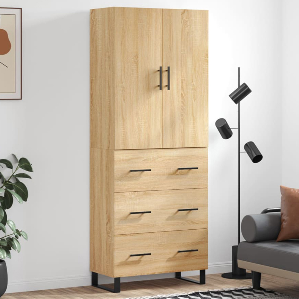 vidaXL Brown Engineered Wood Highboard Image 1