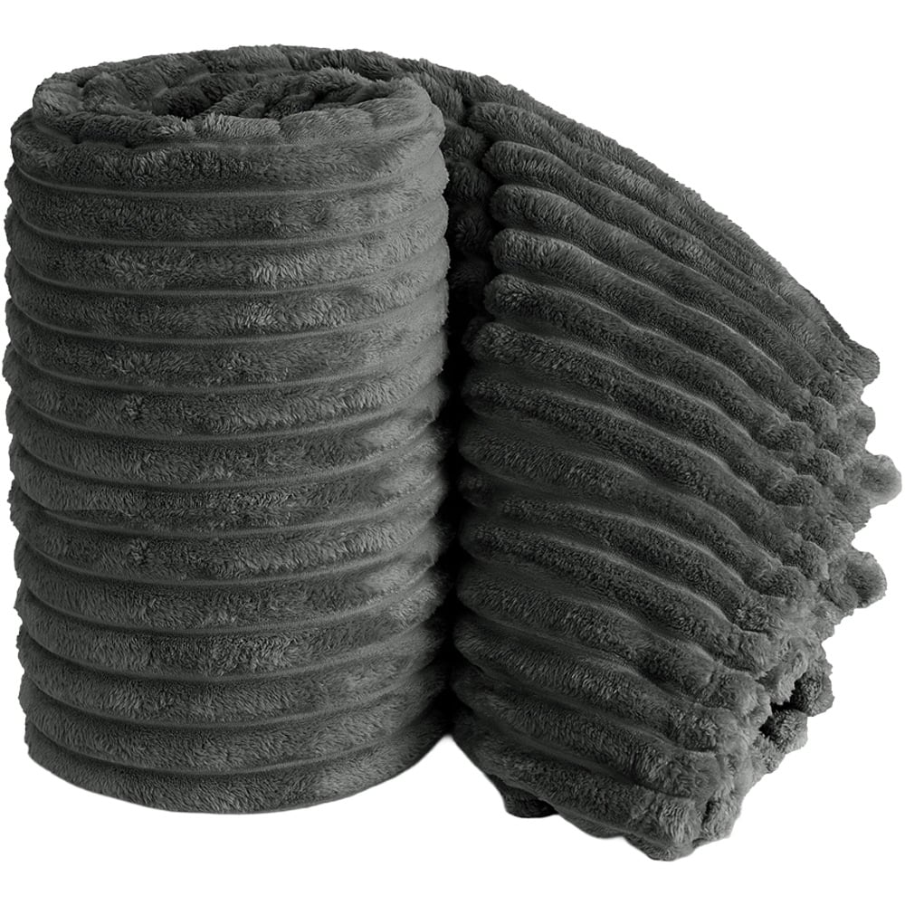 Velosso Bellissima Charcoal Plush Throw 100 x 150cm Image 1