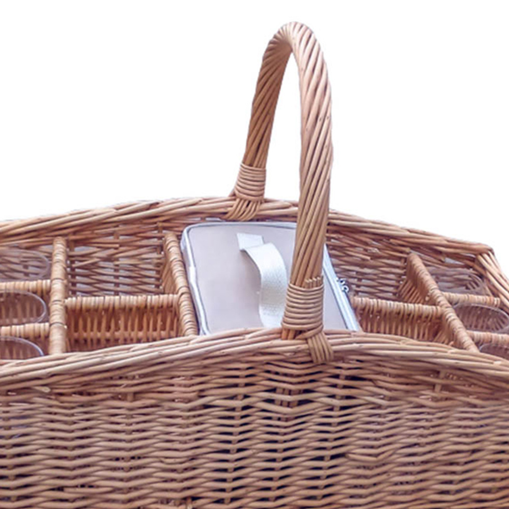 Red Hamper Drinks Baskets Carrier with Cool Bag Image 3
