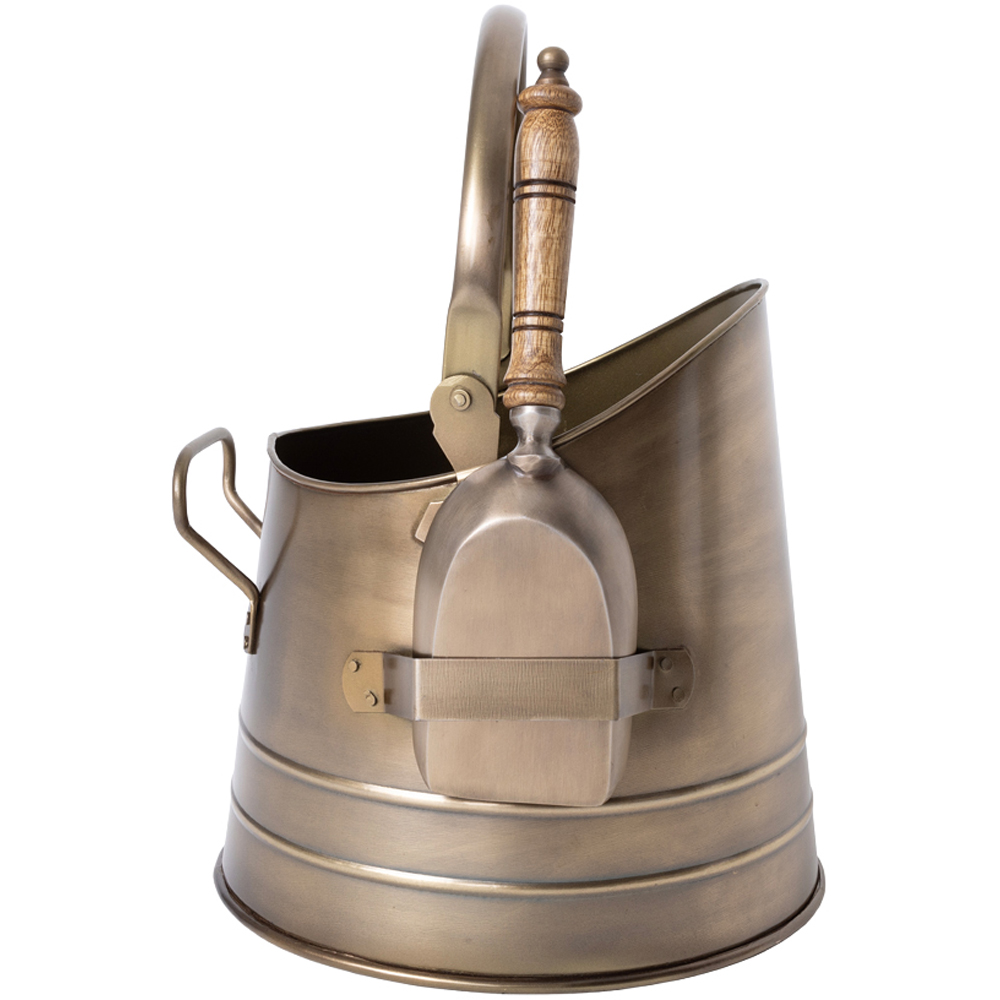 Charles Bentley Snug Alder Antique Gold Coal Bucket with Shovel Image 3