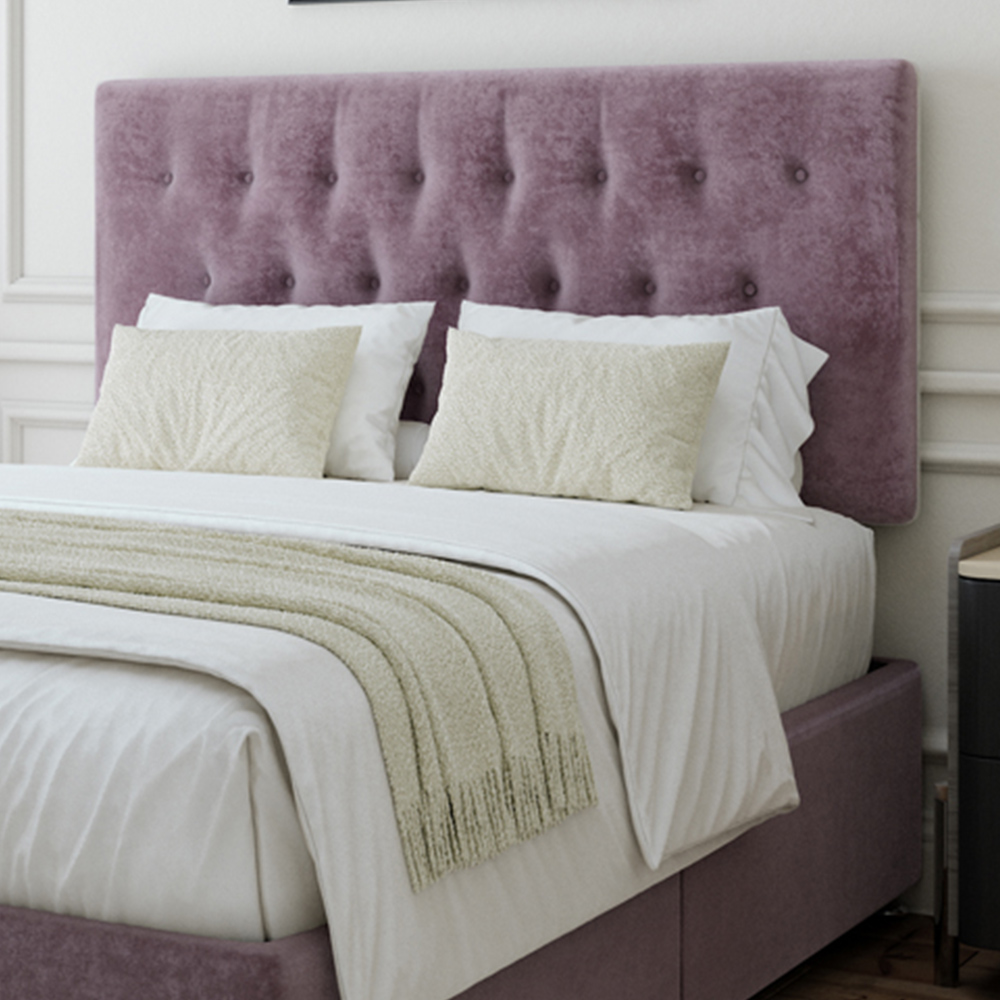 Bedmaster King Size Mauve Naples Linen Divan Base with Lona Headboard Image 2