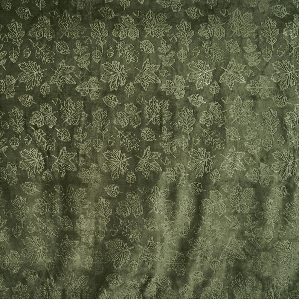 Embossed Autumn Leaf Throw Olive Image 4