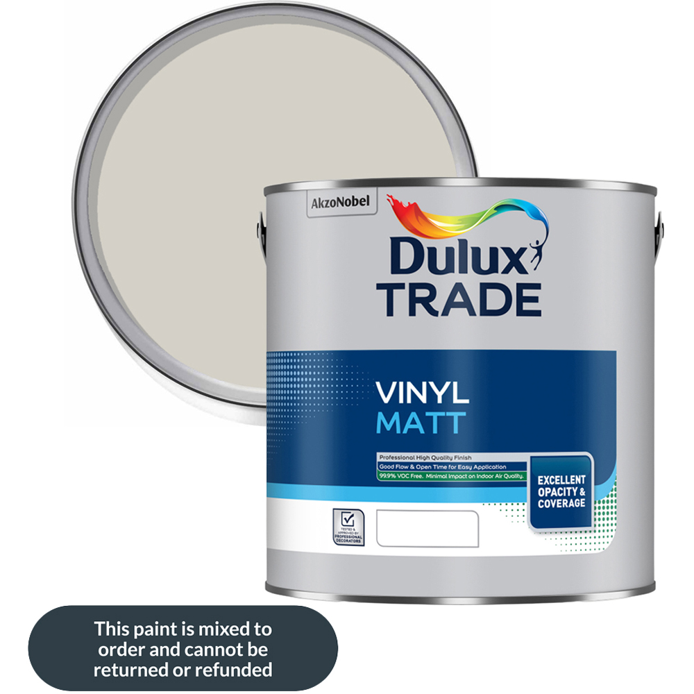Dulux Trade Quartz Grey Walls and Ceilings Vinyl Matt Paint 2.5L Image 1
