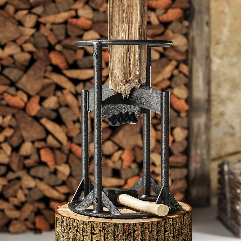 Living and Home Steel Log Kindling Splitter Firewood Splitting Wedge Image 2