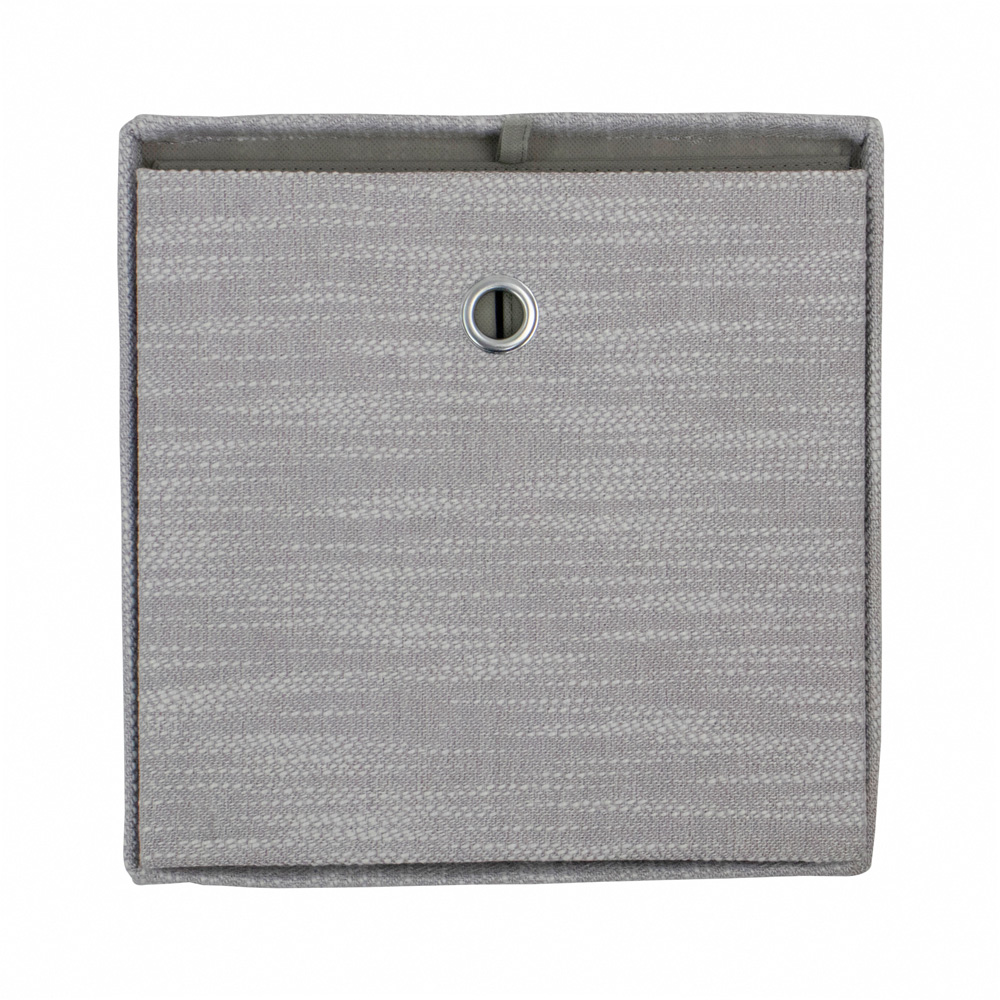 JVL Serena Light Grey Foldable Cube Organiser Box with Lid  Image 3