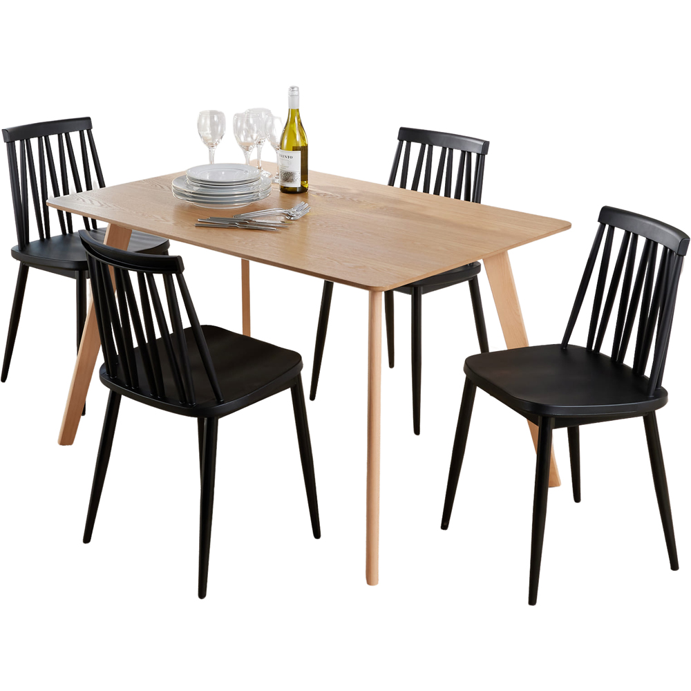 Home Source Rayna Lucy 4 Seater Dining Set Black Image 2