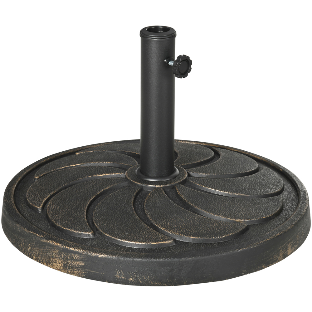 Outsunny Bronze Round Parasol Base 18kg Image 1