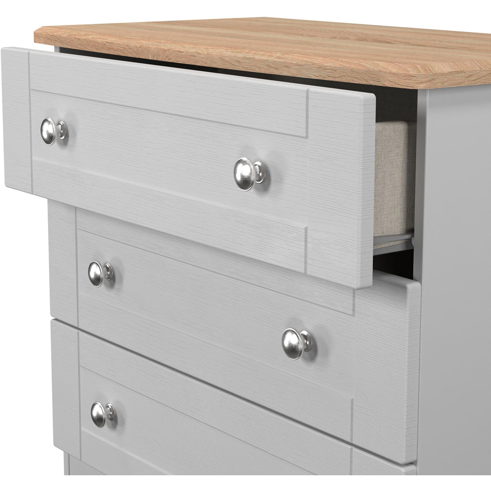 Crowndale Sussex 3 Drawer Grey Ash and Bardolino Oak Chest of Drawers Ready Assembled Image 6