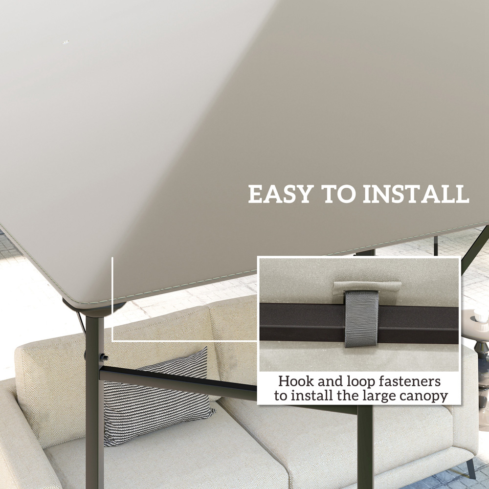 Outsunny 3 x 3m Grey Gazebo Canopy Replacement Cover with Drain Holes Image 8