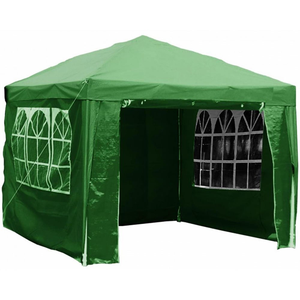 Gr8 Garden 3 x 3m Green PE Gazebo with Sides Image 2