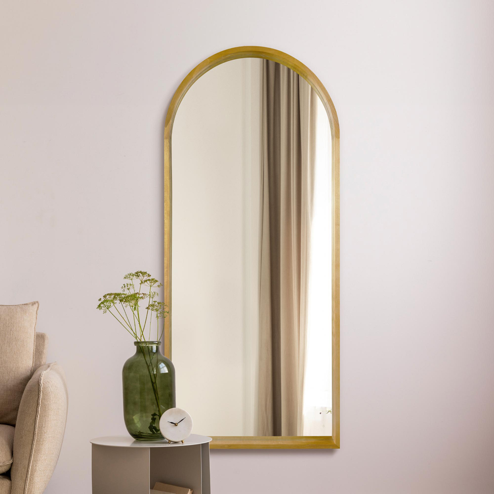 The Naturalis Solid Oak Framed Arched Leaner Wall Mirror 190 x 85cm Image 2