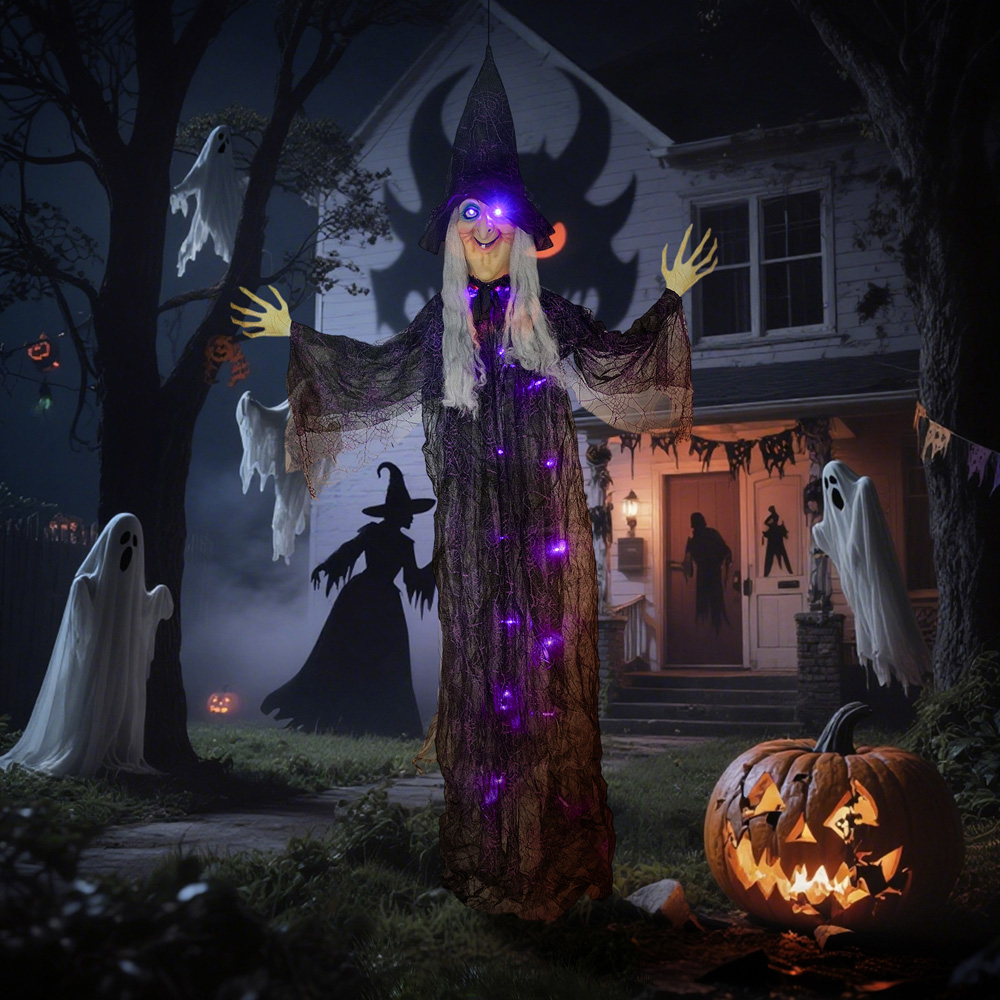 Outsunny Voice Activated Animatronics Witch Halloween Decoration 6ft Image 2