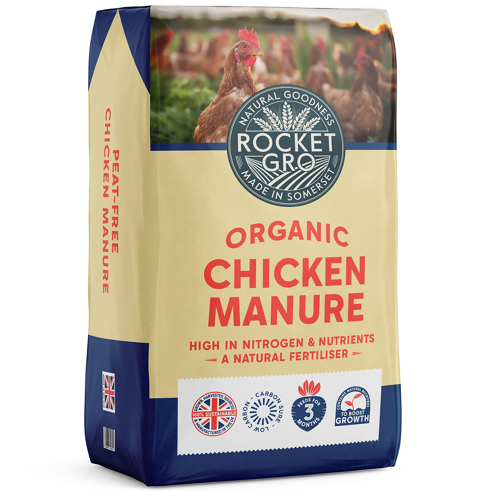 RocketGro Organic Chicken Manure Natural Fertiliser Bag 20L 2 Pack Image 3