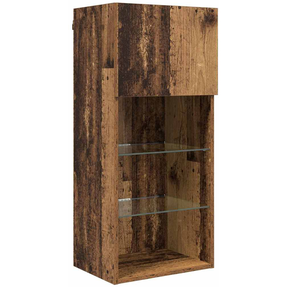 vidaXL LED Old Wood TV Wall Unit Image 4