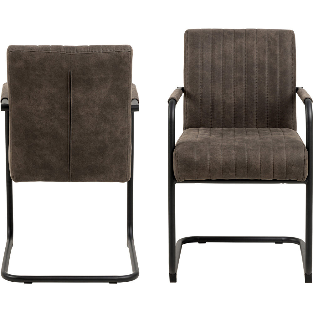 Florence Adele Set of 2 Grey Fabric Dining Chairs Image 2