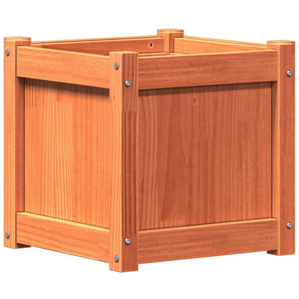 vidaXL Brown Solid Pine Wood Garden Planter 40 x 40 x 40cm Image 7