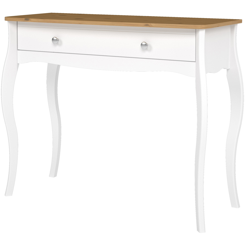Florence Baroque Single Drawer Pure White Iced Coffee Lacquer Dressing Table Image 3