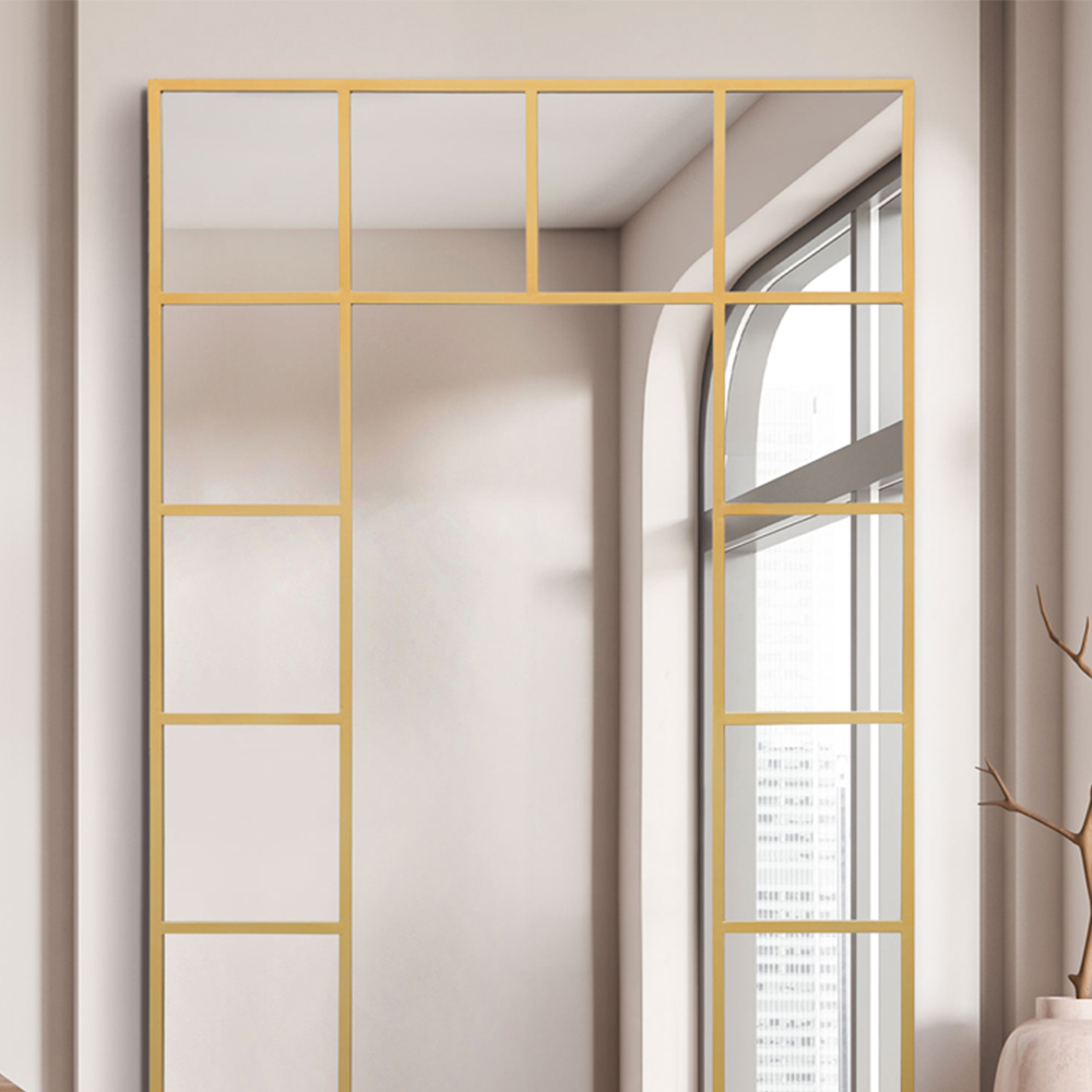 The Fenestra Gold Window Metal Leaner Wall Mirror 200 x 120cm Image 3