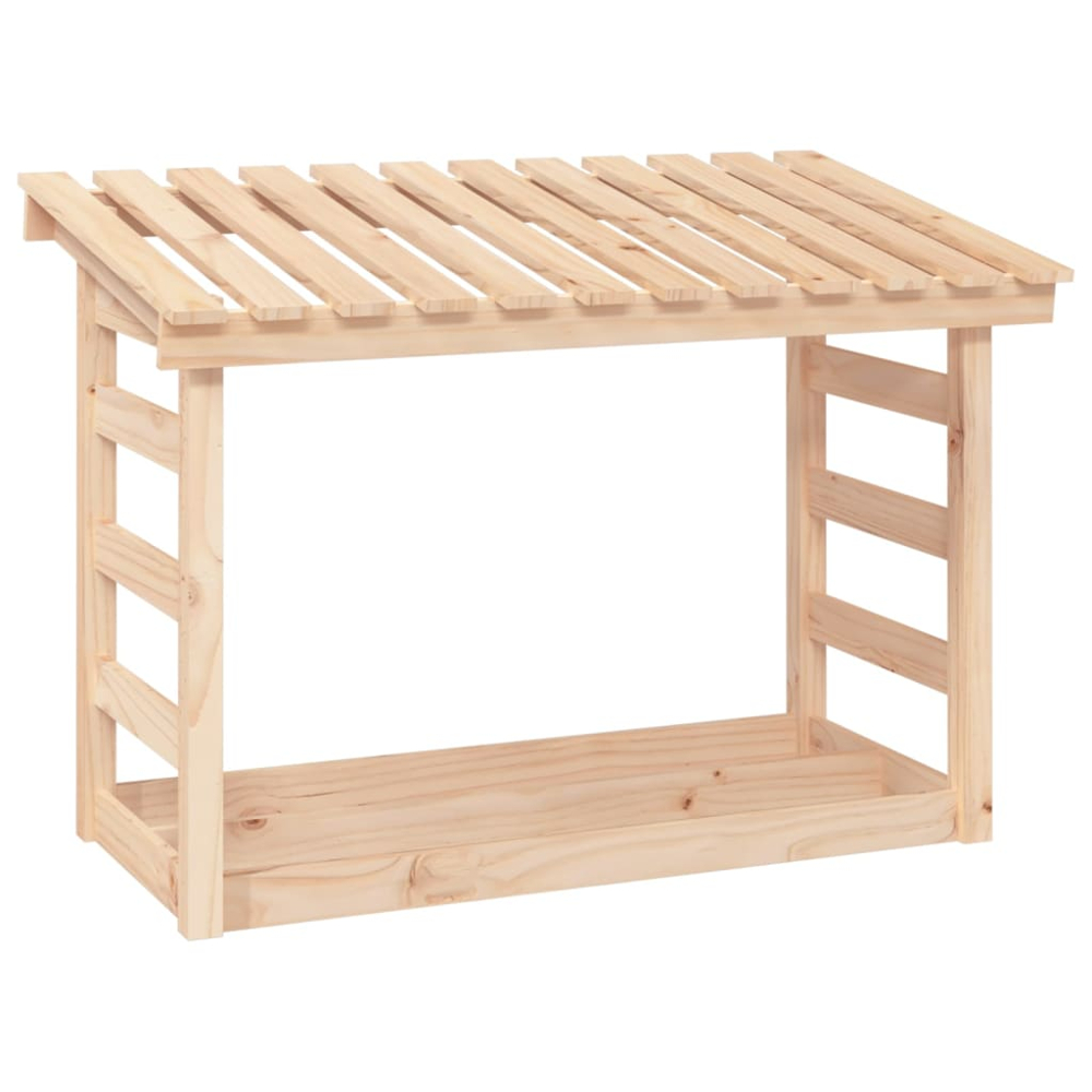 vidaXL Natural Pine Wood Firewood Log Holder 78 x 108 x 64.5cm Image 1