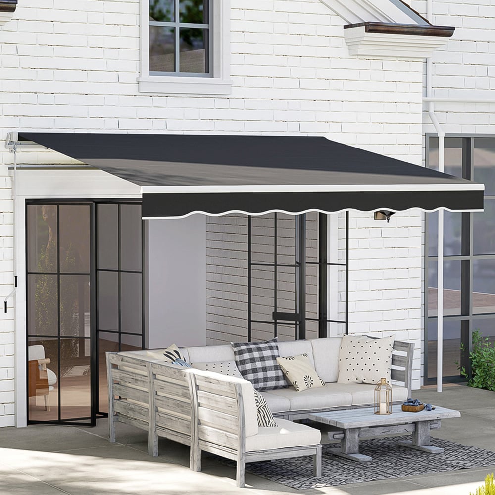 Outsunny 2.5 x 2m Black Retractable Canopy Image 1
