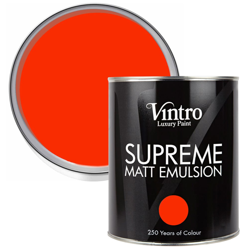 Vintro Paint Racing Red Matt Emulsion Interior Paint 1L Image 1