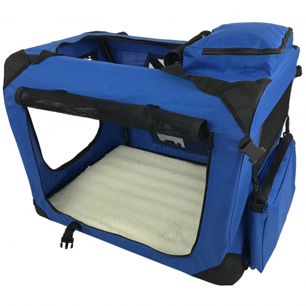 Folding Soft Crate Fabric Pet Carrier - Blue - XXL Image 2