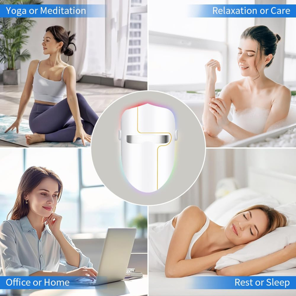 Alivio 7 Colour LED Therapy Beauty Mask with Protective Eye Mask Image 7