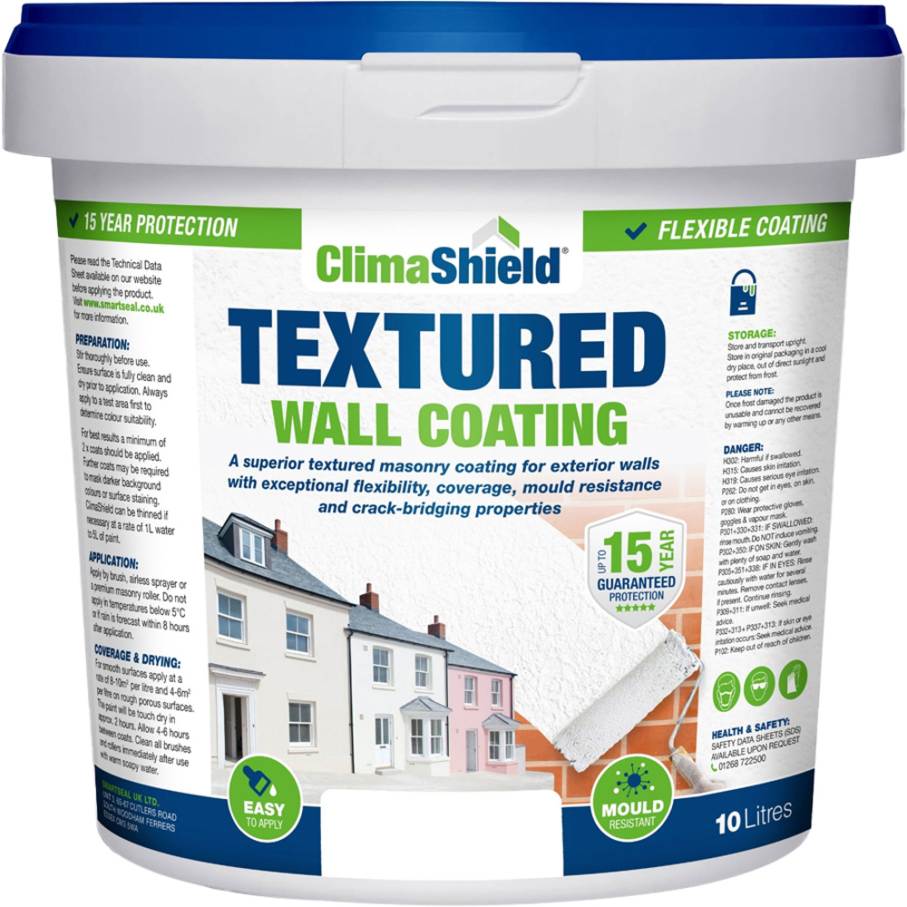Smartseal Brilliant White Textured Wall Coating 10L Image 2