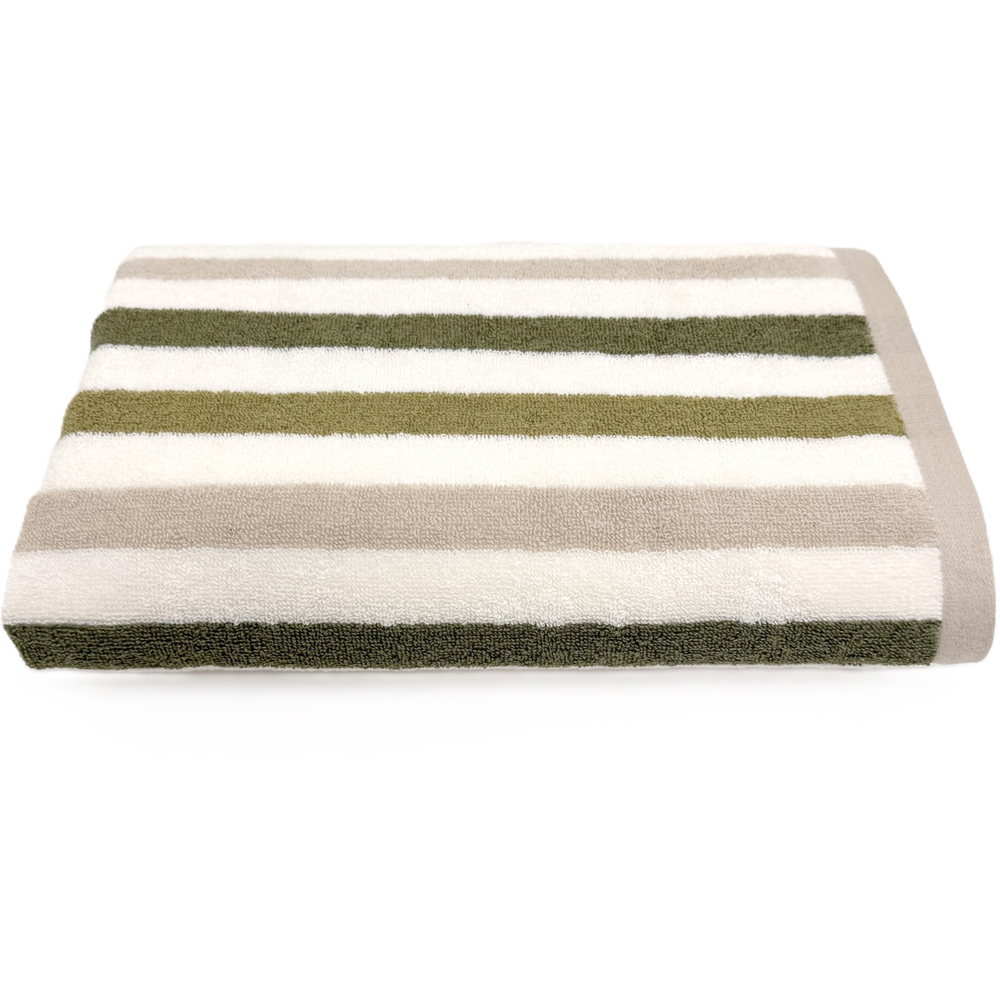 Allure Bath Fashions Cali Green Striped Bath Sheet Image 1