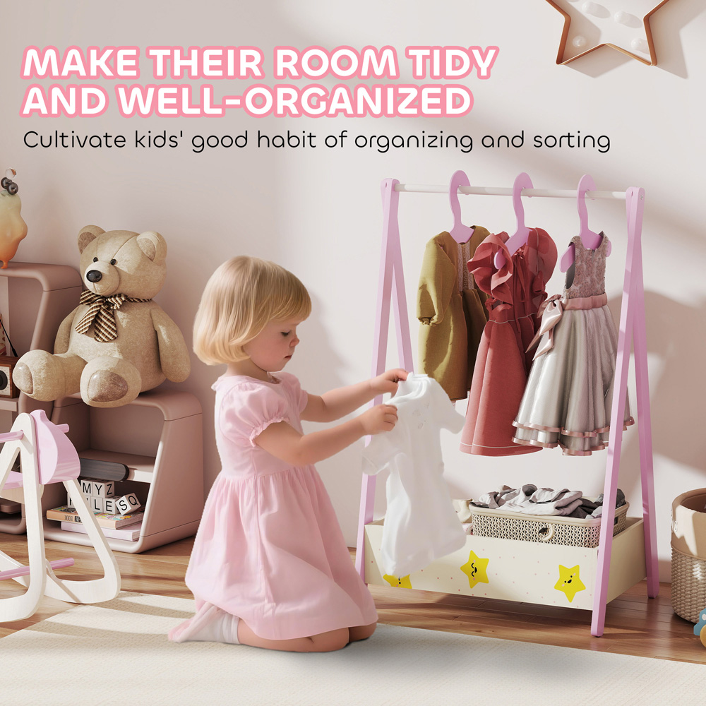 AIYAPLAY Pink Baby Clothing Rack with Hangers Image 6