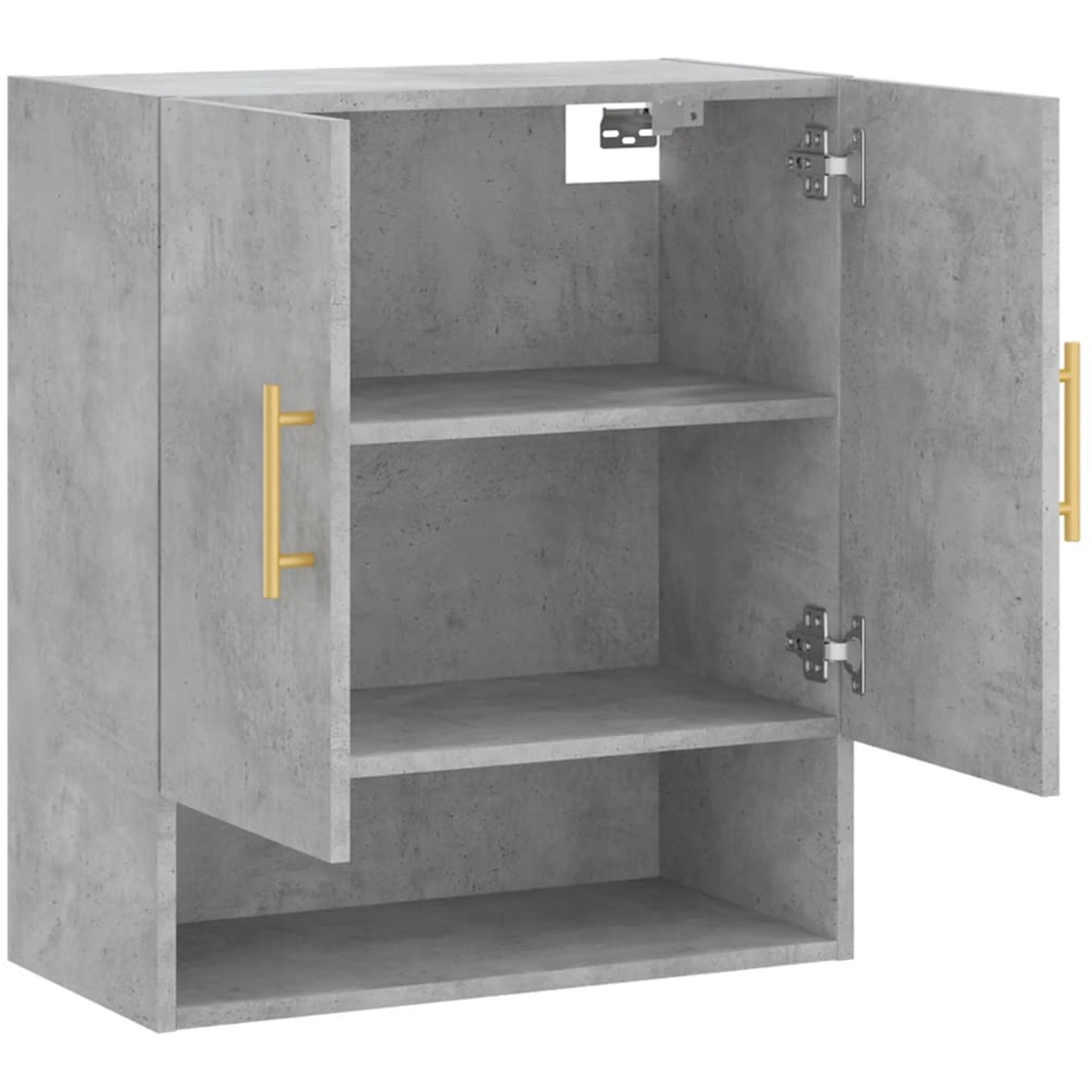 vidaXL 2 Door Single Shelf Concrete Grey Wall Cabinet Image 6