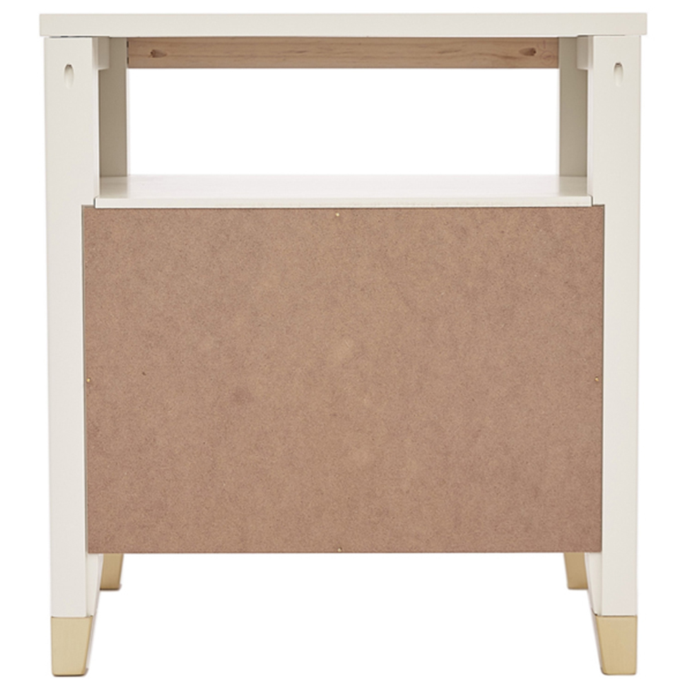 Biasi 2 Drawers Single Shelf White Bedside Table Image 4