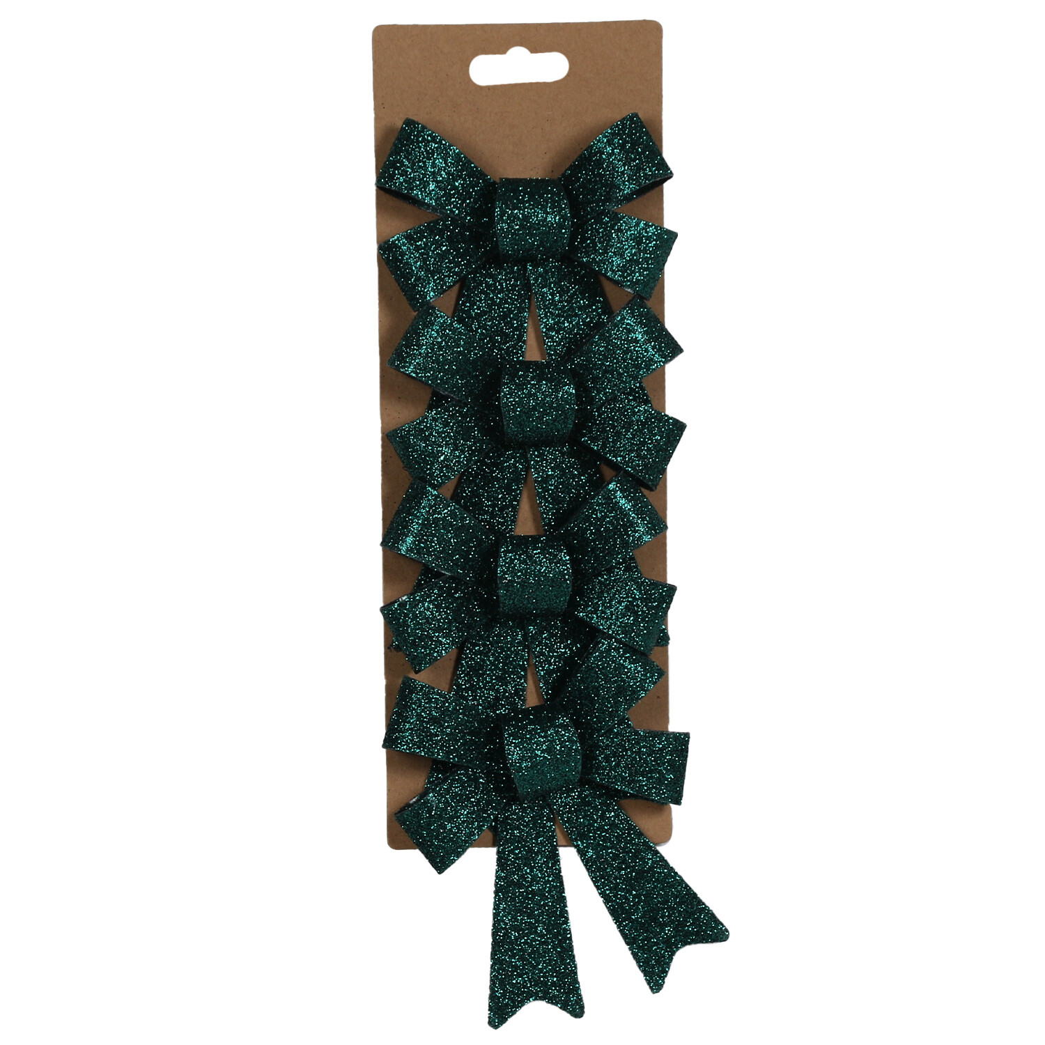Pack of 4 Glitter Bows - Emerald Image