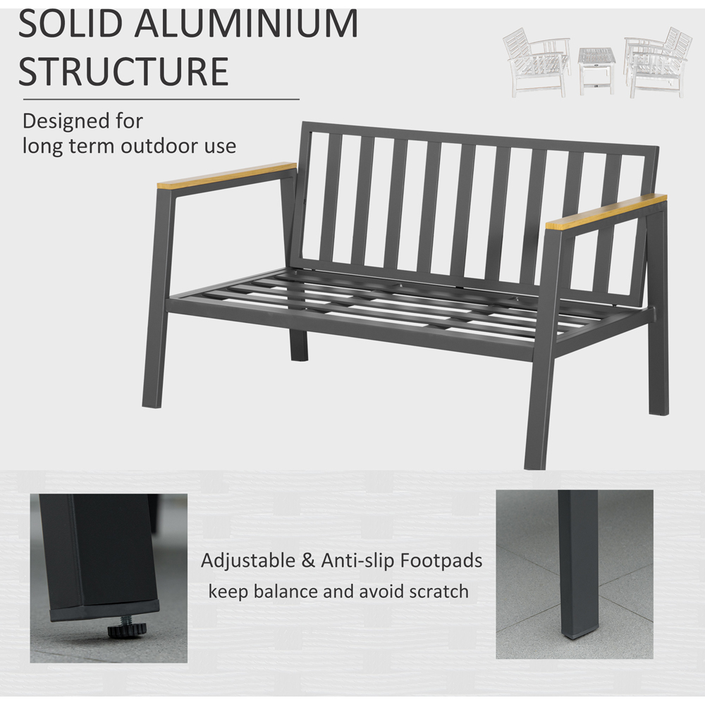 Outsunny 4 Seater Dark Grey Aluminium Outdoor Sofa Lounge Set Image 4
