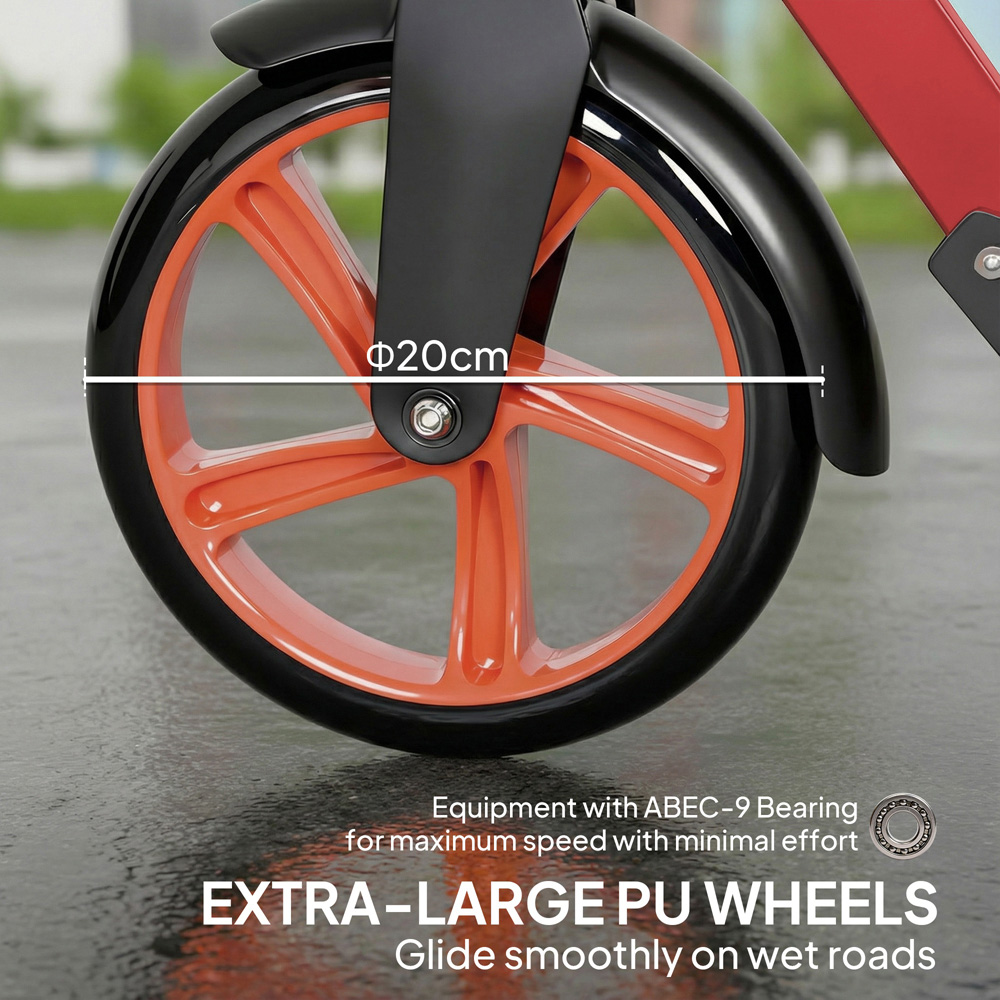 HOMCOM Red Adjustable Folding Kick Scooter Image 4